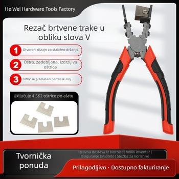 Škare za brtvljne trake vrata i prozora, 90° V‑odrez EPDM utora u aluminijskim okvirima