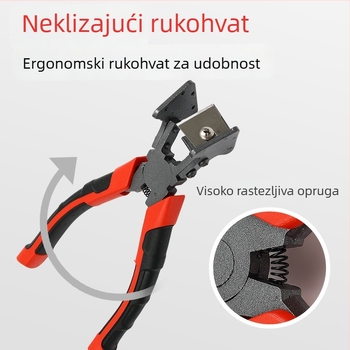 Škare za brtvljne trake vrata i prozora, 90° V‑odrez EPDM utora u aluminijskim okvirima