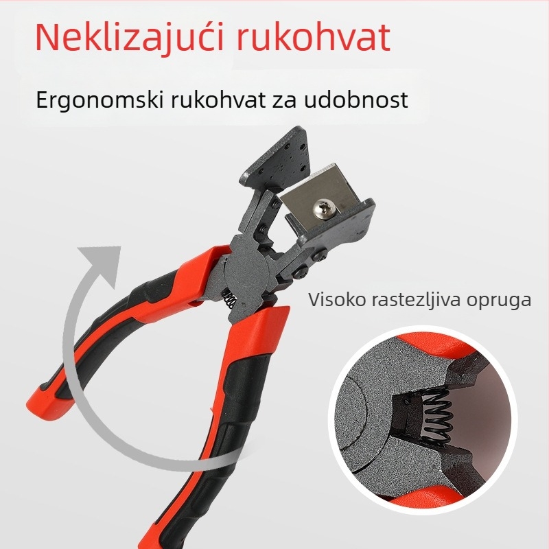 Škare za brtvljne trake vrata i prozora, 90° V‑odrez EPDM utora u aluminijskim okvirima