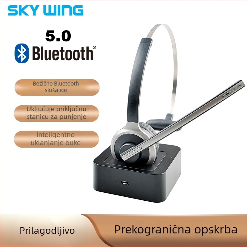 Bluetooth 5.0 headset za poslovne pozive, na glavu, jednostrano slušalica, visoka kvaliteta