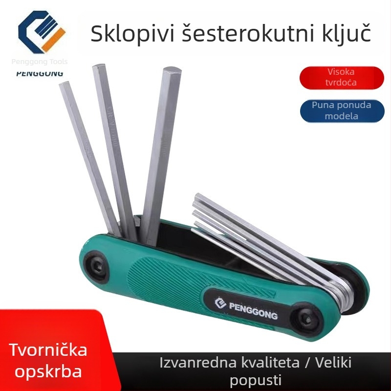 Prijenosni sklopivi set odvijača s Allen glavama (šesterokutnim), Torx, križnim i ravnim glavama