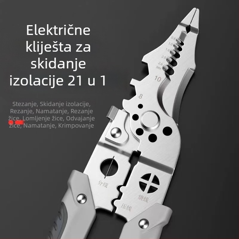 Klešta za skidanje izolacije žica u njemačkom stilu – električni alat za skidanje, rezanje i krimpanje