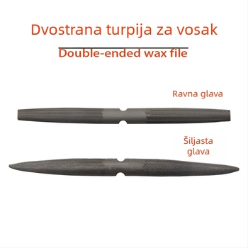 Dvostrano piljenje za vosak, polukružni oblikovanje voska, pilnik s grubim zubima, alat za rezanje voska