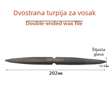Dvostrano piljenje za vosak, polukružni oblikovanje voska, pilnik s grubim zubima, alat za rezanje voska