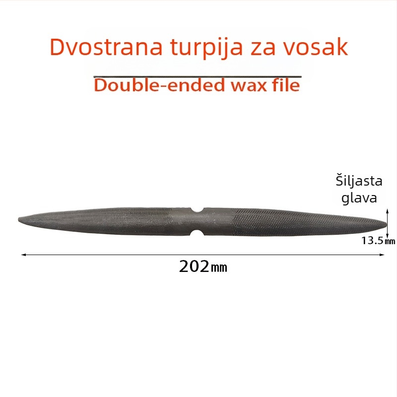 Dvostrano piljenje za vosak, polukružni oblikovanje voska, pilnik s grubim zubima, alat za rezanje voska