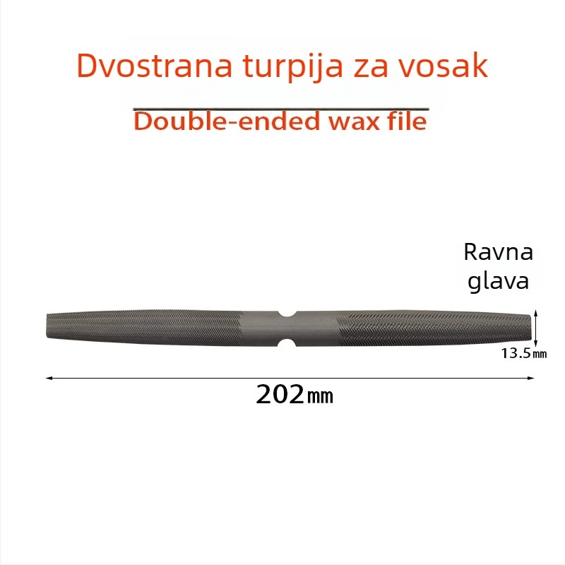 Dvostrano piljenje za vosak, polukružni oblikovanje voska, pilnik s grubim zubima, alat za rezanje voska