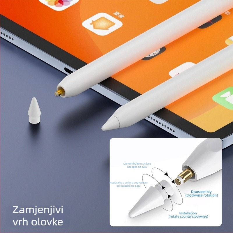 Set dodatne opreme za Apple Pencil 1. generacije za iPad: magnetna kapica, vrh olovke, punjački adapter