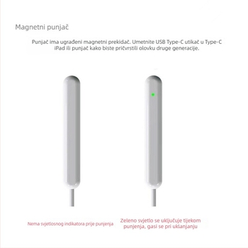 Kapacitivni stylus s bežičnim magnetskim punjenjem za Apple Pencil 2. generaciju
