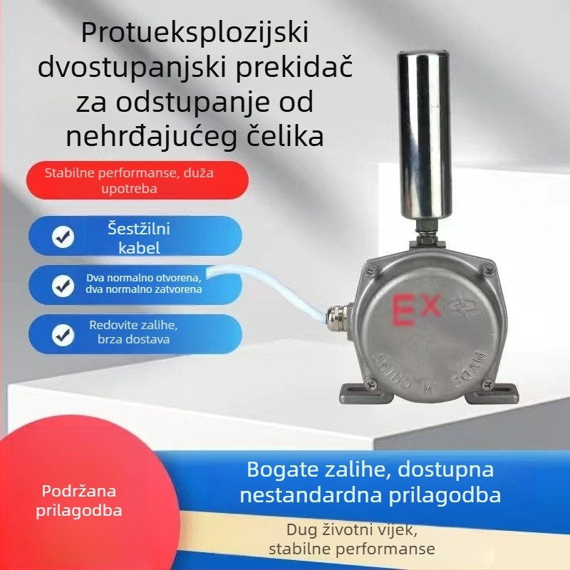 Dvostupanjski odkloni prekidač od nehrđajućeg čelika 316, zaštitni uređaj za transportnu traku, model HFKPT1-12-30