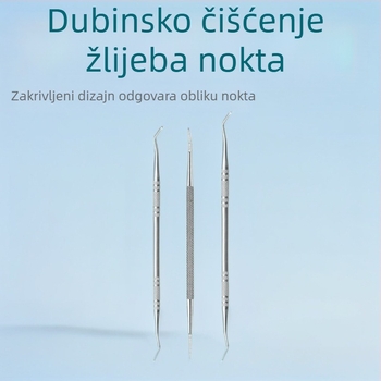 Trostruki set za pedikir od nehrđajućeg čelika, dvostrani pilnik za nokte i alat za manikuru