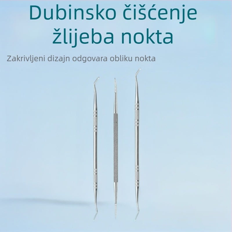 Trostruki set za pedikir od nehrđajućeg čelika, dvostrani pilnik za nokte i alat za manikuru