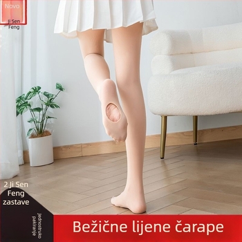 Slip-on čarape za stopalo s rupom na dnu, proljeće-jesen, srednja debljina, najlon, anti-snag, plus veličina