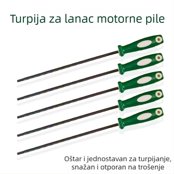 Crni fajl za lanac motorne pile, okrugli, dvostruko rezanje, 200 mm, za oštrenje lanaca, pribor za pilu