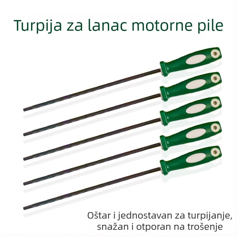 Crni fajl za lanac motorne pile, okrugli, dvostruko rezanje, 200 mm, za oštrenje lanaca, pribor za pilu