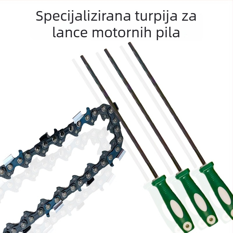 Crni fajl za lanac motorne pile, okrugli, dvostruko rezanje, 200 mm, za oštrenje lanaca, pribor za pilu