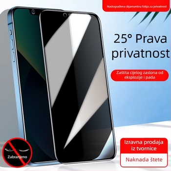 Dijamantni zaštitnik zaslona s privatnošću za iPhone 14 Pro Max – kaljeno staklo, anti‑peep zaštita