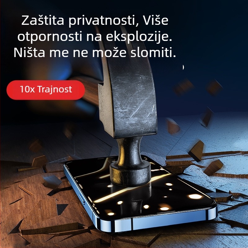 Dijamantni zaštitnik zaslona s privatnošću za iPhone 14 Pro Max – kaljeno staklo, anti‑peep zaštita