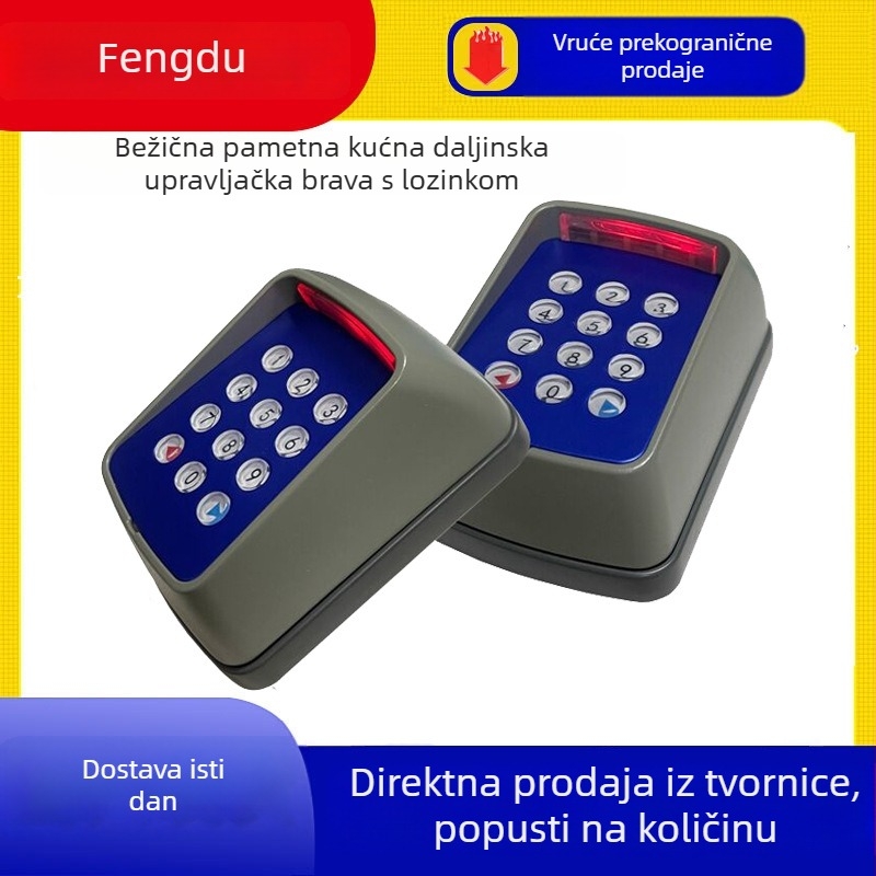 Bežična brava za garažna vrata s lozinkom, vodootporna, pametno upravljanje, daljinsko upravljanje, 433 MHz, tipkovnica s kodom