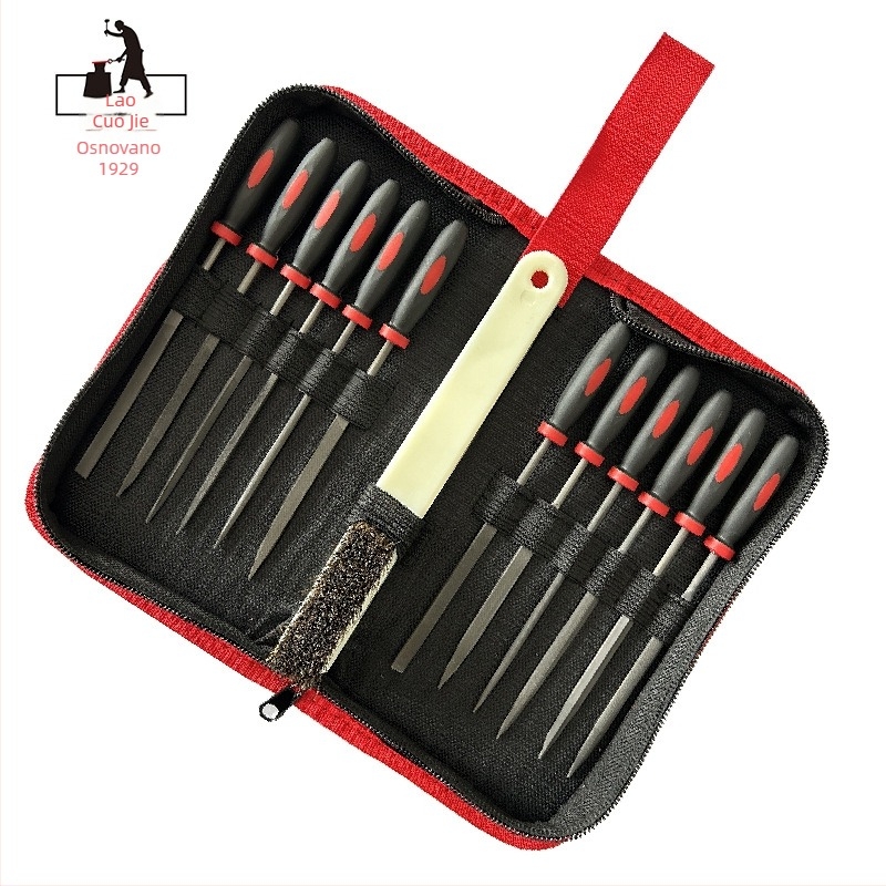 Set od 14 metalnih pilnika u platnenoj torbi za drvarstvo