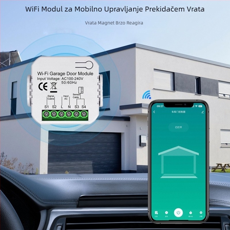 Prilagođeni pametni Wi-Fi prekidač za garažna vrata s upravljanjem putem mobilne aplikacije