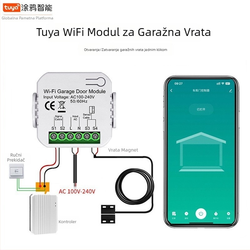 Prilagođeni pametni Wi-Fi prekidač za garažna vrata s upravljanjem putem mobilne aplikacije