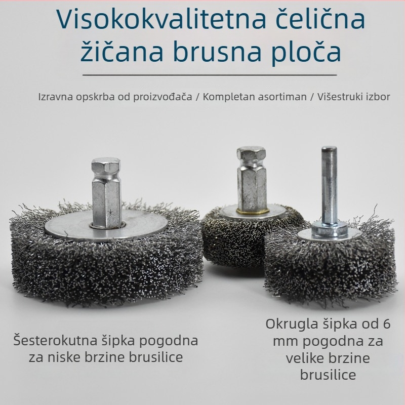 Pneumatska niskootrovna brusilica s čeličnim žičanim kotačićem za brušenje guma i uklanjanje hrđe