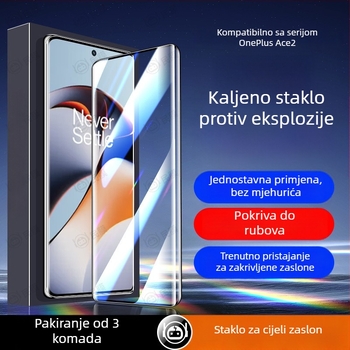 Zaštitno staklo za zakrivljeni zaslon OnePlus Ace2/Ace3 Pro – Ultra Clear Full Screen
