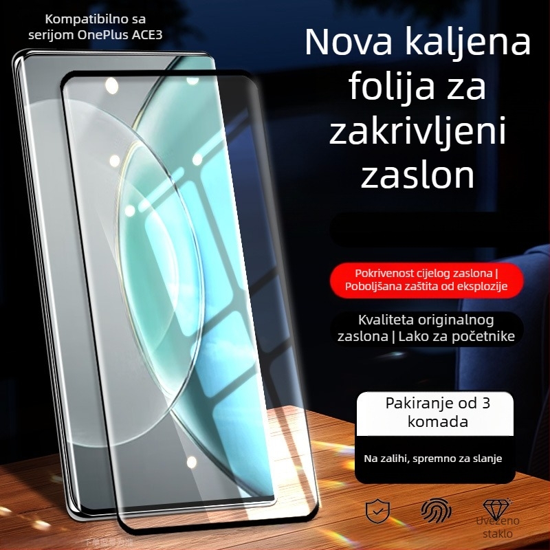 Zaštitno staklo za zakrivljeni zaslon OnePlus Ace2/Ace3 Pro – Ultra Clear Full Screen