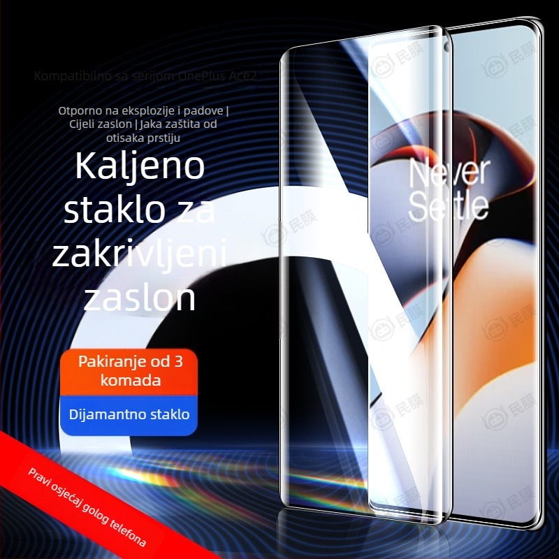 Zaštitno staklo za zakrivljeni zaslon OnePlus Ace2/Ace3 Pro – Ultra Clear Full Screen