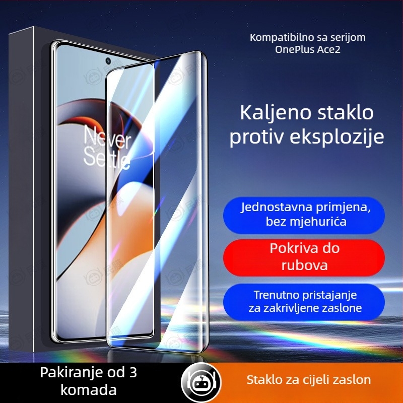 Zaštitno staklo za zakrivljeni zaslon OnePlus Ace2/Ace3 Pro – Ultra Clear Full Screen