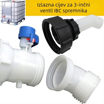 IBC spremnik fitinzi: konektor, adapter S100X8, koljeno cijevi za dreniranje, 3-inčni leptir ventil