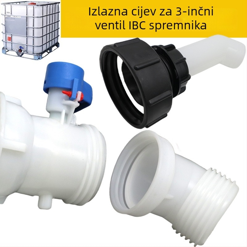 IBC spremnik fitinzi: konektor, adapter S100X8, koljeno cijevi za dreniranje, 3-inčni leptir ventil