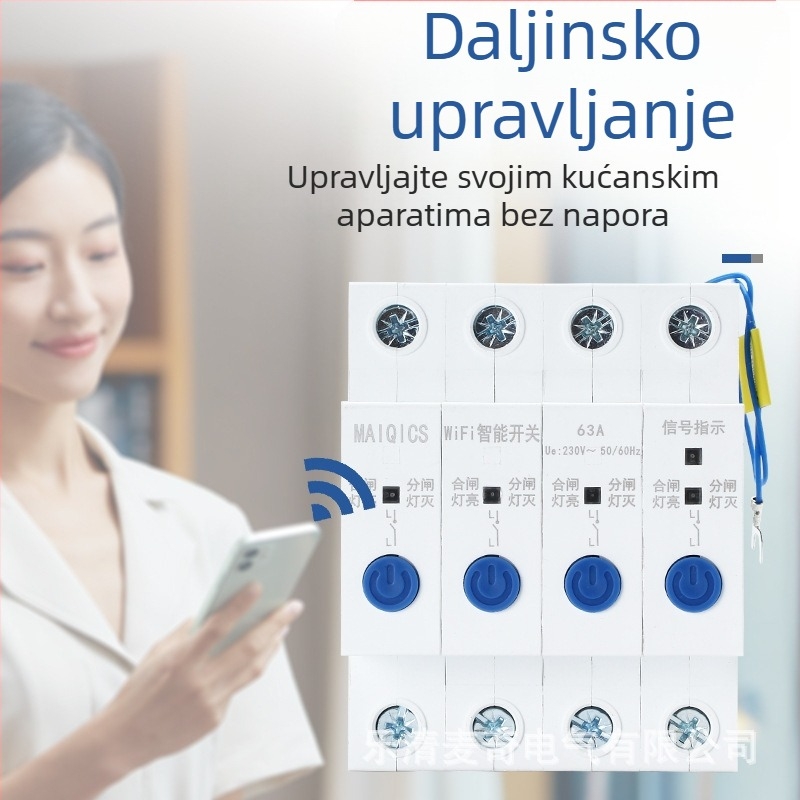 WiFi inteligentni prekidač s daljinskim upravljanjem putem telefona, četverokanalski bežični vremenski prekidač, glasovno upravljanje