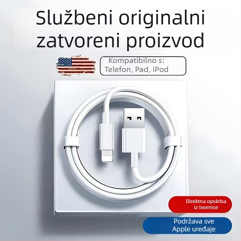 Službeni Apple Lightning kabel za brzo punjenje za iPhone 14, 13 Pro, 12, 11 i 8 Plus