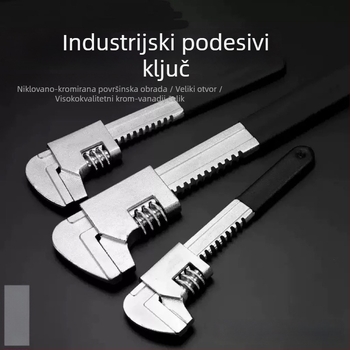 F-tip višenamjenski kutni podesivi ključ za vodovod, tanak profil, veliki otvor