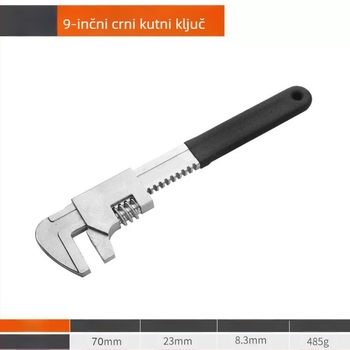 F-tip višenamjenski kutni podesivi ključ za vodovod, tanak profil, veliki otvor
