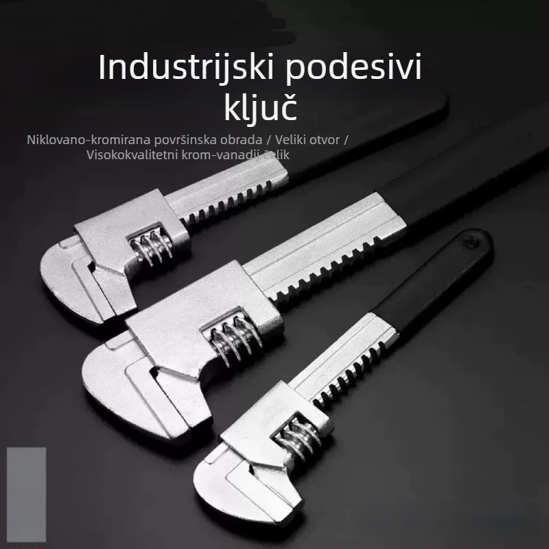 F-tip višenamjenski kutni podesivi ključ za vodovod, tanak profil, veliki otvor