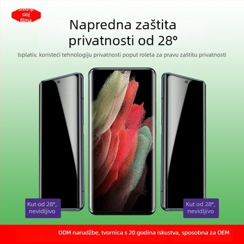 Zaštitnik zaslona za Samsung Galaxy S23 Ultra s zaštitom privatnosti — mat hidrogelski film, potpuno pokrivanje, fleksibilan, samopopravljajući