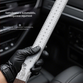 Nerđajući čelični ravnalo za automobil, alat za samoodbranu, kaljeno debelo ravnalo 5 mm, dijamantni rub