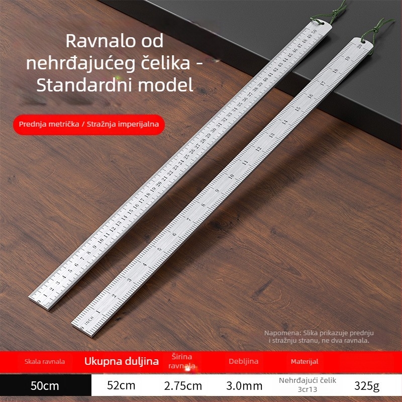 Nerđajući čelični ravnalo za automobil, alat za samoodbranu, kaljeno debelo ravnalo 5 mm, dijamantni rub