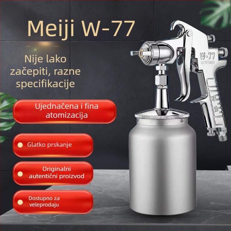 Meiji pištolj za prskanje s dvostrukim posudicama, niski tlak W71, visoka atomizacija za namještaj i auto popravke, V3