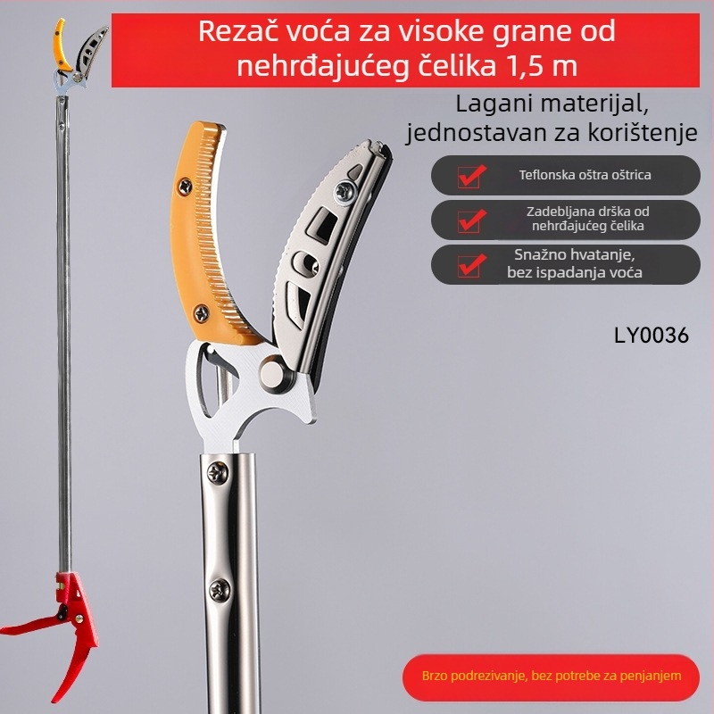 Višenamenske škare za branje voća iz visine, otporne na hrđu, produžive za rezanje i branje plodova