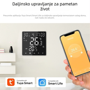 Europski grafiti WiFi pametni termostat za vodno podno grijanje i električno grijanje, zidni bojler s akrilnim panelom i glasovno upravljanje putem aplikacije