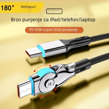USB-C PD kabel s dvostrukim završetcima, kompatibilan s iPhone 15, Huawei, Xiaomi notebookom, iPadom i pametnim telefonom