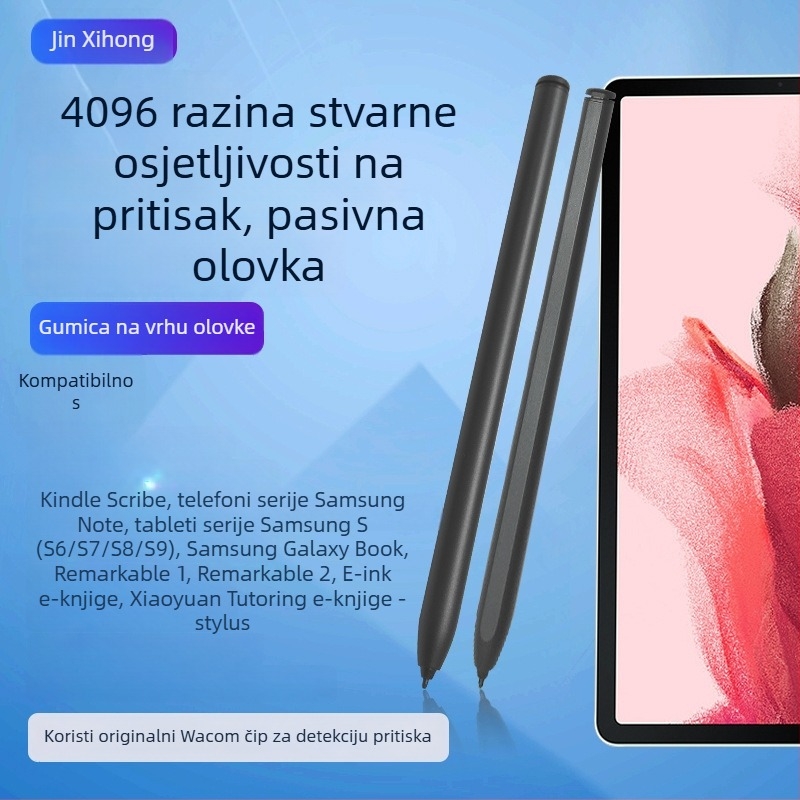 Pasivni magnetski stilus s osjetljivošću na tlak, bez punjenja, kompatibilan s tabletima i čitačima elektroničkih knjiga