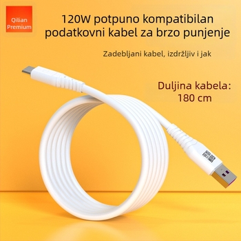 Android USB kabel za podatke, duljine 1,8 m, TPE, Micro USB, kompatibilan s Xiaomi, Huawei, Honor, brzo punjenje