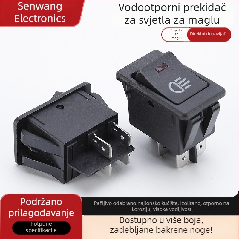 Prekidač za svjetla za maglu u obliku broda, vodootporan automobilski prekidač