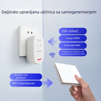 EBELONG bežični kinetički prekidač s pločom Shenghui Country Garden, bez žica, daljinsko upravljanje, samostalno napajanje za kućnu uporabu