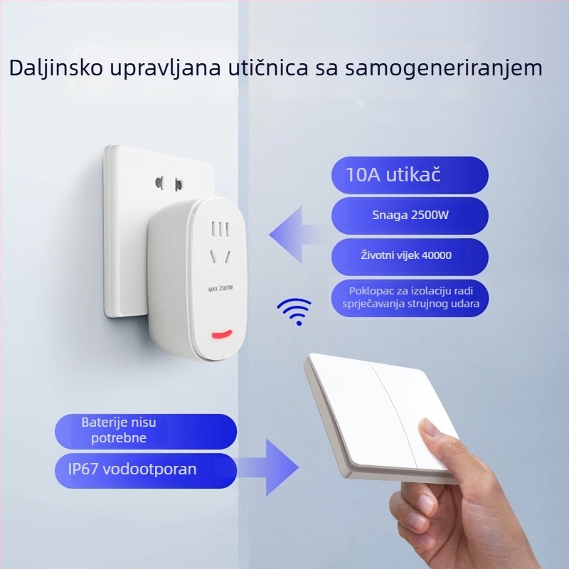 EBELONG bežični kinetički prekidač s pločom Shenghui Country Garden, bez žica, daljinsko upravljanje, samostalno napajanje za kućnu uporabu