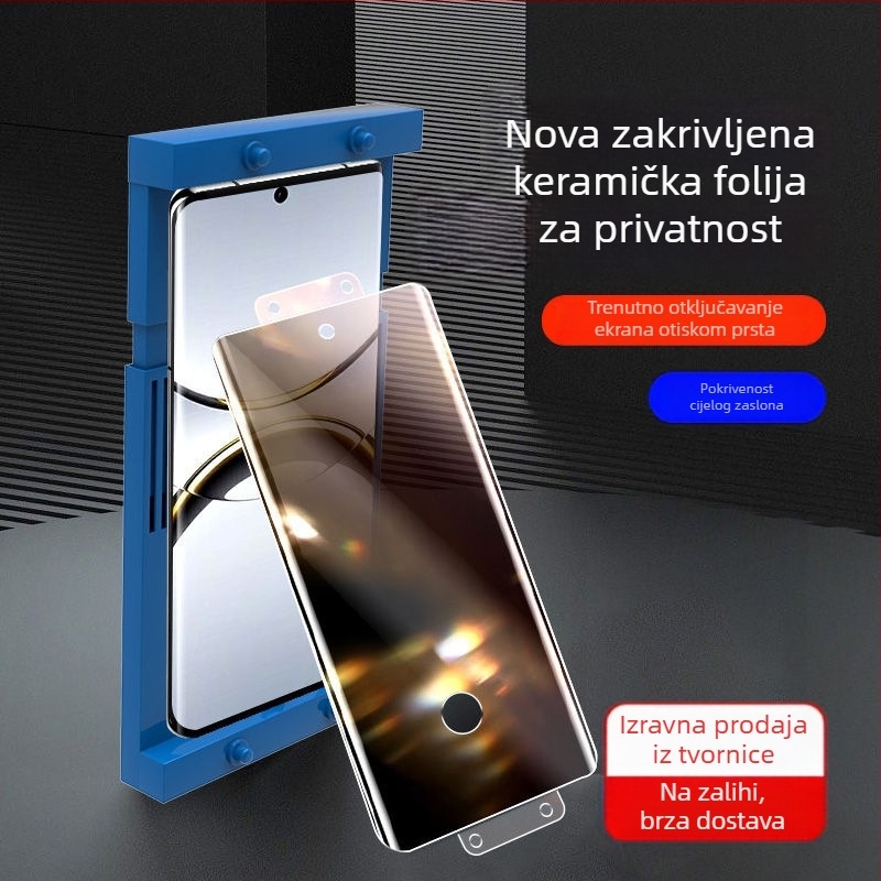 OPPO Find X8 Pro Zakrivljeni keramički zaštitni film za zaslon - anti-špijunski kaljeni film za X6 Pro, X7 Ultra, X5